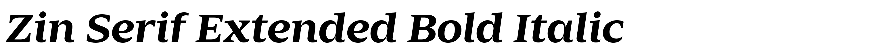 Zin Serif Extended Bold Italic